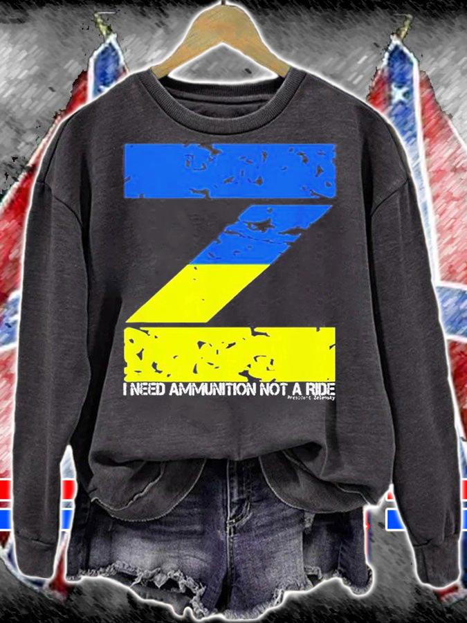 I Need Ammunition Not A Ride Ukraine Flag President Zelensky T-Shirt
