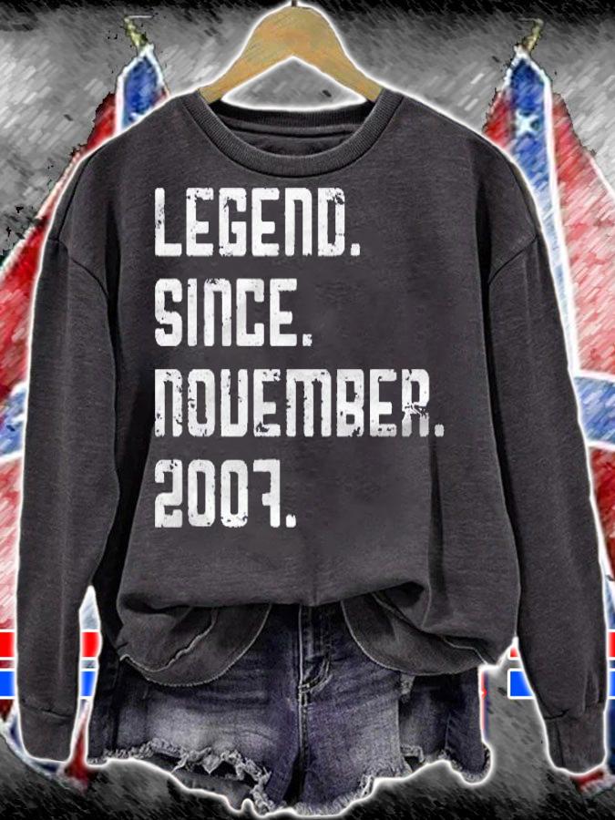 Legend Since November 2007 14Th Birthday 14 Years Old Shirt sweatshirt