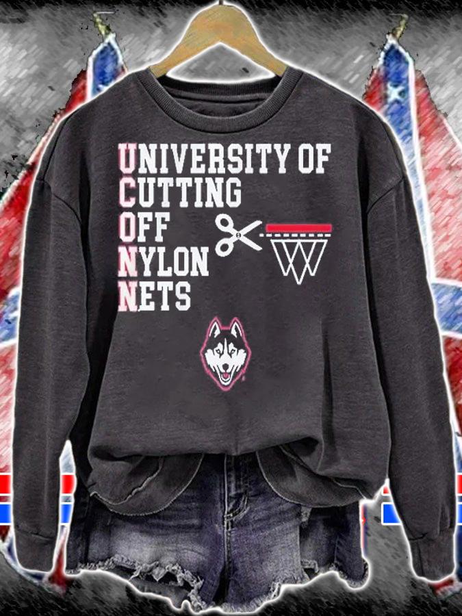 Uconn University Of Cutting Off Nylon Nets T-Shirt sweatshirt