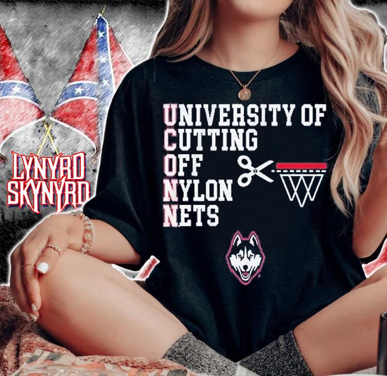 Uconn University Of Cutting Off Nylon Nets T-Shirt woman shirt