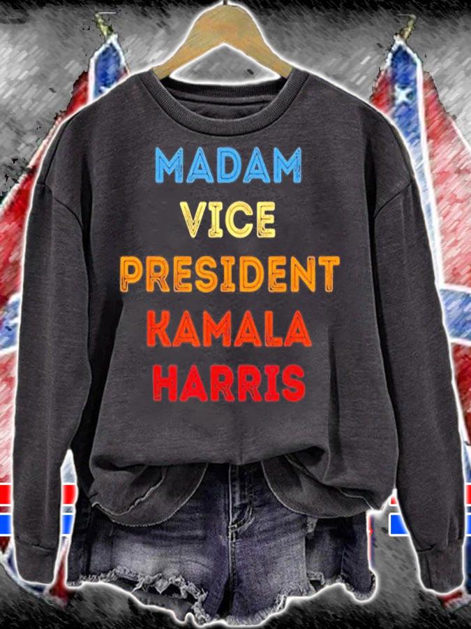 Kamala Harris Madam Vice President 2021 Retro Vintage T-Shirt sweatshirt