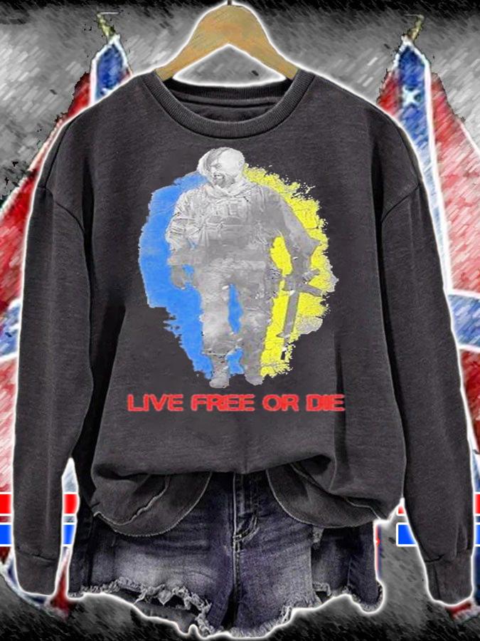 Live Free Or Die Cossack Warrior Ukraine Flag T-Shirt sweatshirt