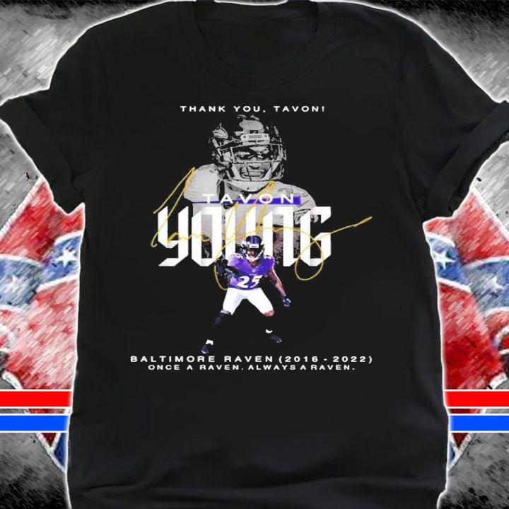 Thank You Tavon Young Baltimore Raven 2016-2022 Once A Raven Always A Raven Signatures Shirt shirt