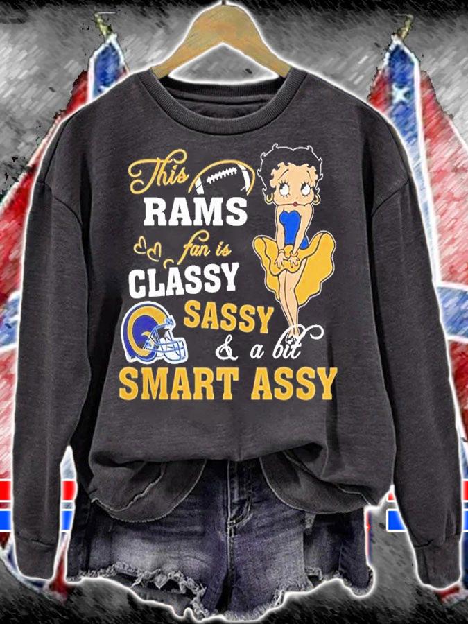 Betty Boop This Los Angeles Rams Fan Is Classy Sassy And A Bit Smart Assy t-shirt sweatshirt