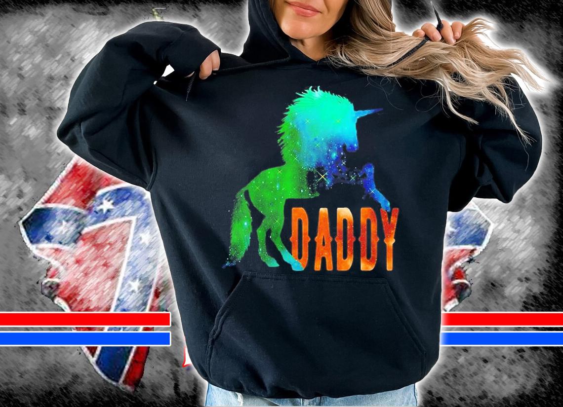 Daddy With Galaxy Unicorn T-Shirt