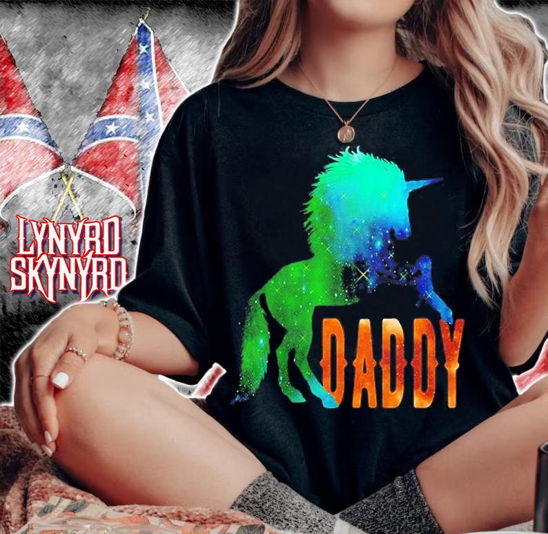 Daddy With Galaxy Unicorn T-Shirt