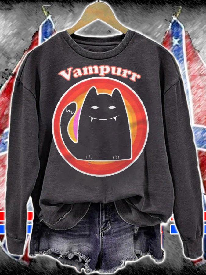 Halloween For Women Vampire Kitten Cat Dracula Shirt sweatshirt