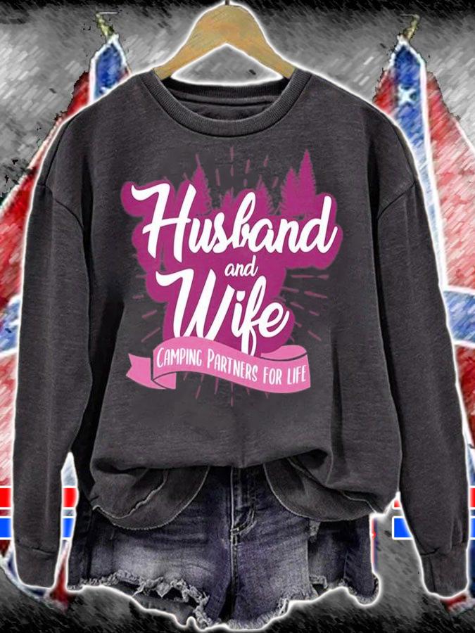 Husband & Wife Camping Partners For Life T-Shirt sweatshirt