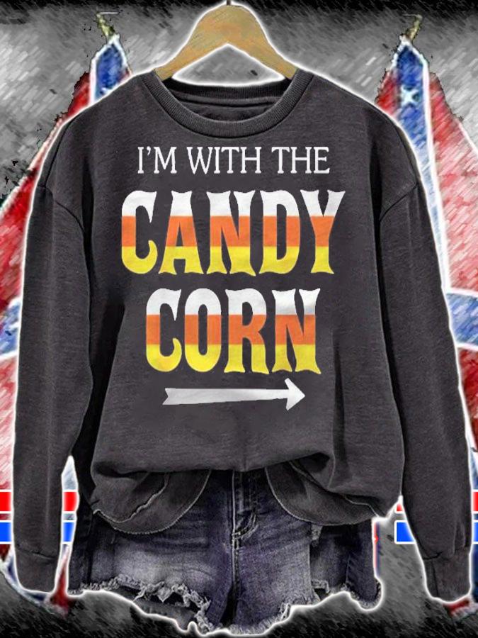 Im With The Candy Corn Halloween Gift Shirt sweatshirt
