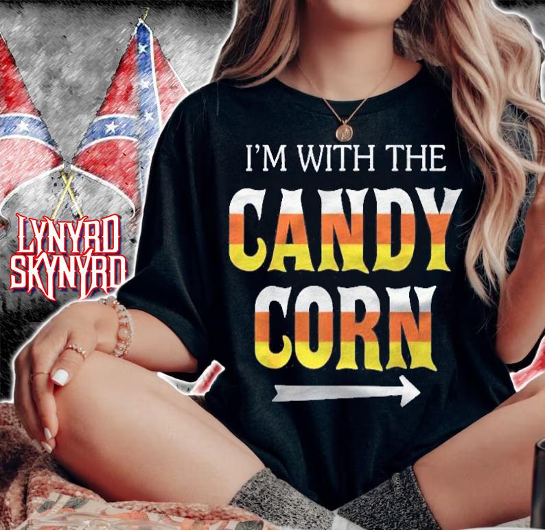 Im With The Candy Corn Halloween Gift Shirt woman shirt