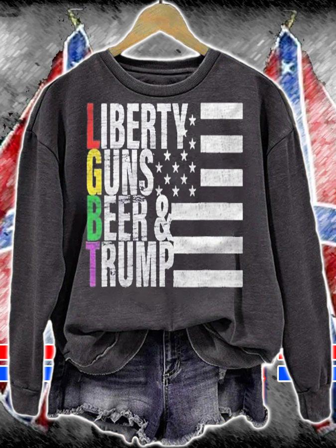 Liberty Guns Beer & Trump Lgbt Shirt