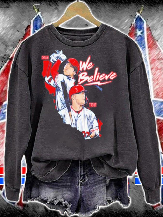 Shohei Ohtani And Mike Trout Los Angeles Angels We Believe Shirt sweatshirt