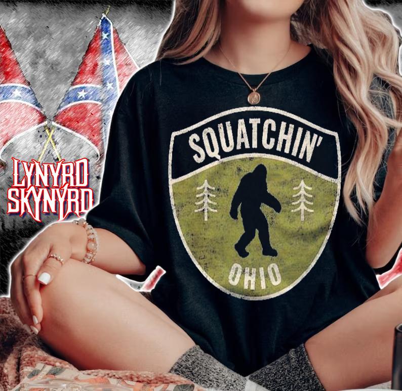 Vintage Sasquatch Squatchin Ohio Big Foot Hunting Shirt woman shirt