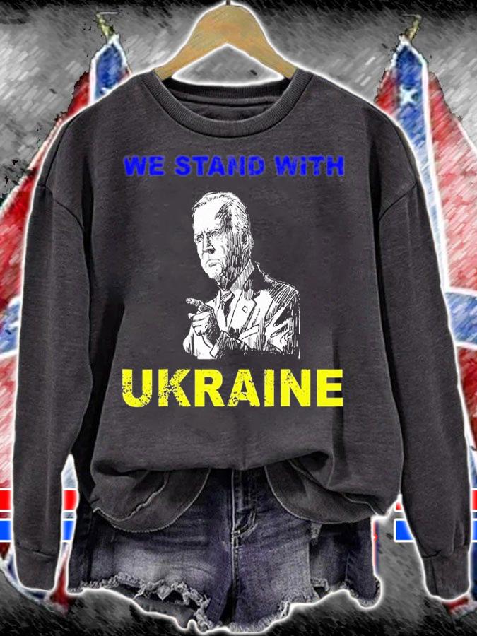We Stand With Ukraine Biden Ukrainian Flag Lover T-Shirt