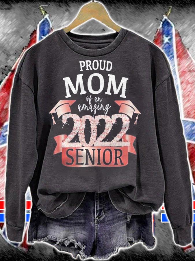 Womens Proud Mom Of A 2022 Senior I School Color Orange Party Decor Shirt sweatshirt