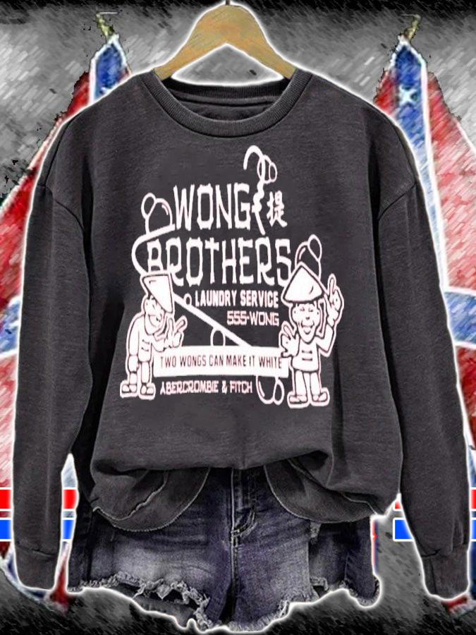 Wong Brothers Laundry Service 555-Wong Two Wongs Can Make It White Shirt sweatshirt