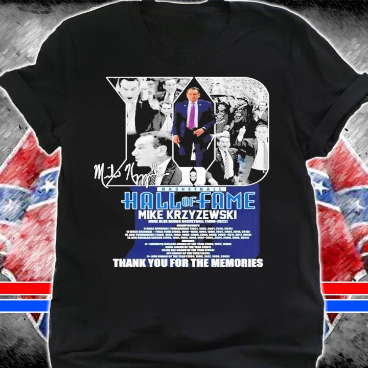Mike Krzyzewski Duke Blue Devils Hall Of Fame Signature t-shirt