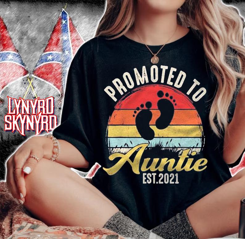 Promoted To Auntie Est 2021 New Aunt Retro Baby Shirt woman shirt