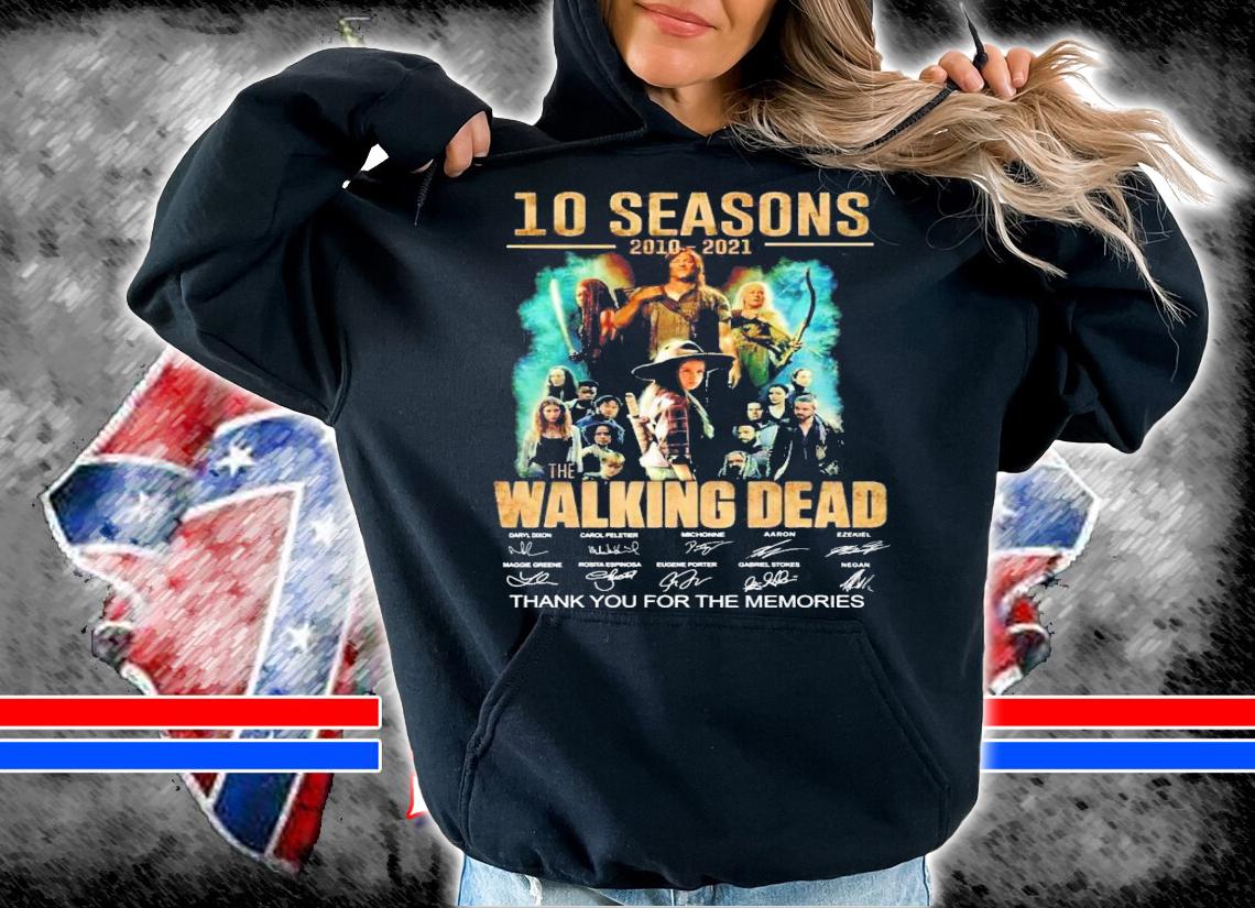 10 seasons 2010 2021 The Walking Dead signature t-shirt