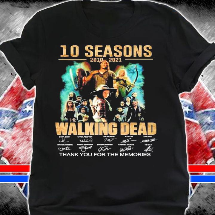 10 seasons 2010 2021 The Walking Dead signature t-shirt