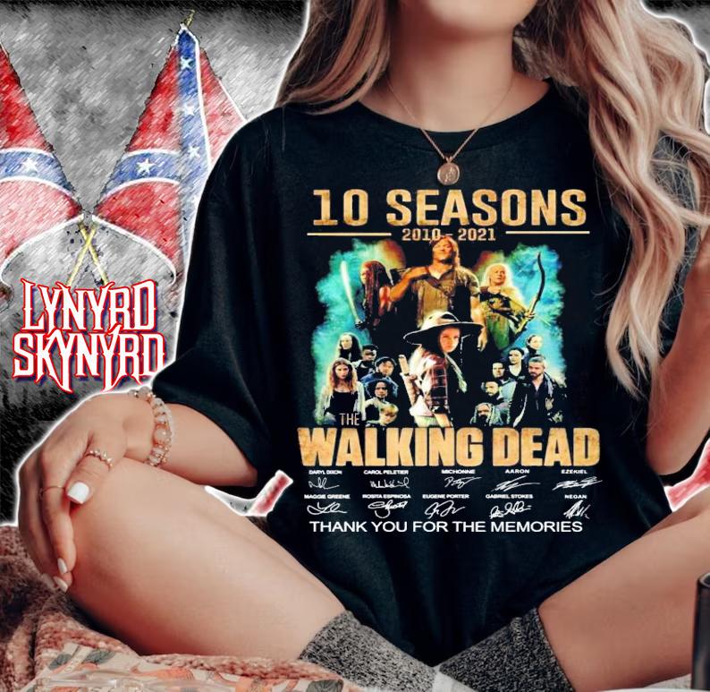 10 seasons 2010 2021 The Walking Dead signature t-shirt