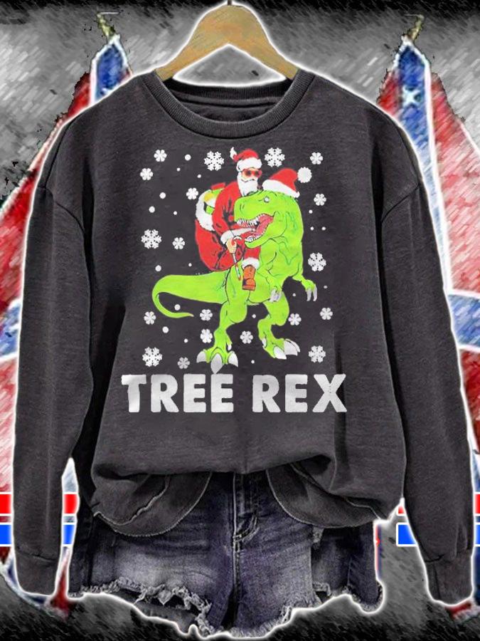 Christmas Dinosaur Tree Rex Pajamas Santa T-shirt sweatshirt