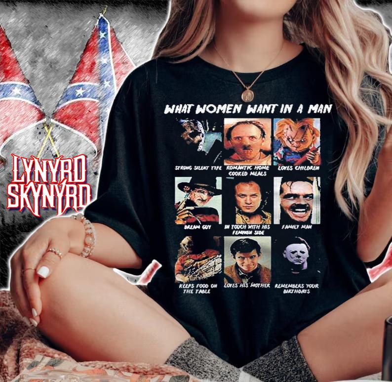 Halloween Funny What Women Want In A Man Movies Horror Jason Chucky Freddy Classic Shirt woman shirt