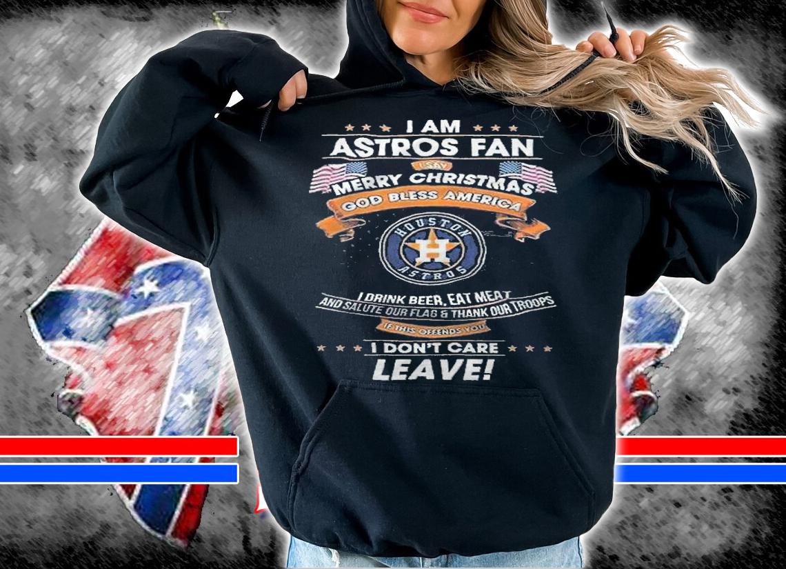 Houston Astros I Am Astros Fan Merry Christmas God Bless America Shirt