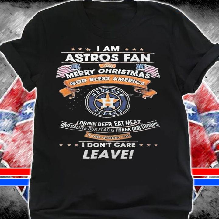 Houston Astros I Am Astros Fan Merry Christmas God Bless America Shirt