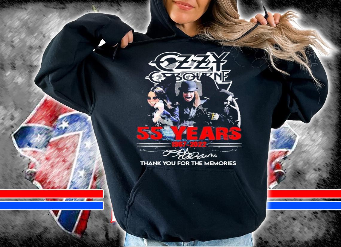 Ozzy Osbourne 55 Years 1967-2022 Signatures Thank You For The Memories Shirt hoodie
