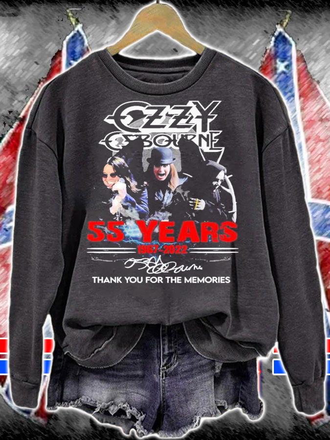 Ozzy Osbourne 55 Years 1967-2022 Signatures Thank You For The Memories Shirt sweatshirt