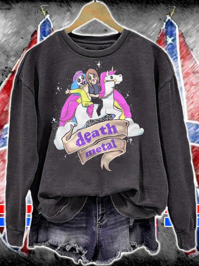 Toki And Dr. Rockzo Riding Unicorn Death Metal Shirt sweatshirt