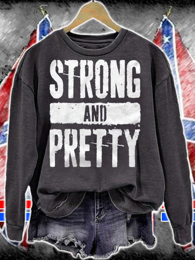 Womens Strong And Pretty Strongman Gym Workout Gif Shirt sweatshirt