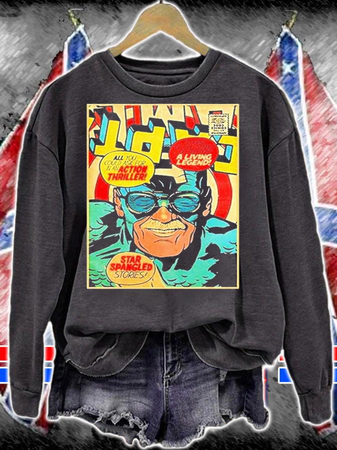 Captain America Parody Stan Lee Fan Art Captain Comic Book Cover T-Shirt sweatshirt