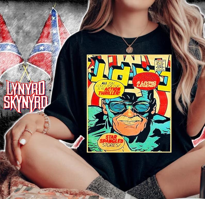 Captain America Parody Stan Lee Fan Art Captain Comic Book Cover T-Shirt woman shirt