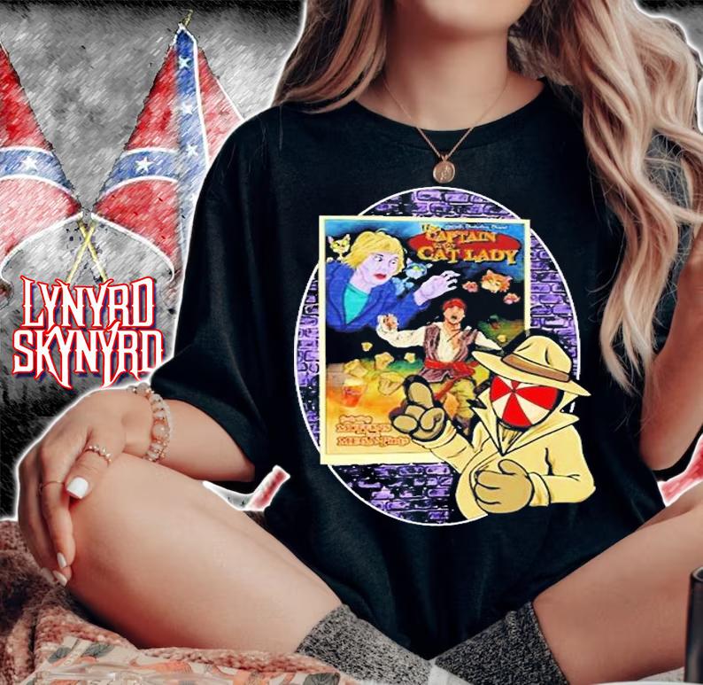 Captain And The Cat Lady T-Shirt woman shirt