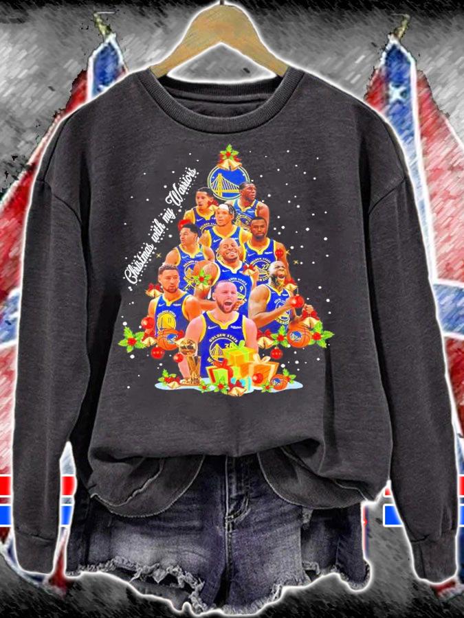 Christmas With My Golden State Warriors Christmas Tree Shirt sweatshirt