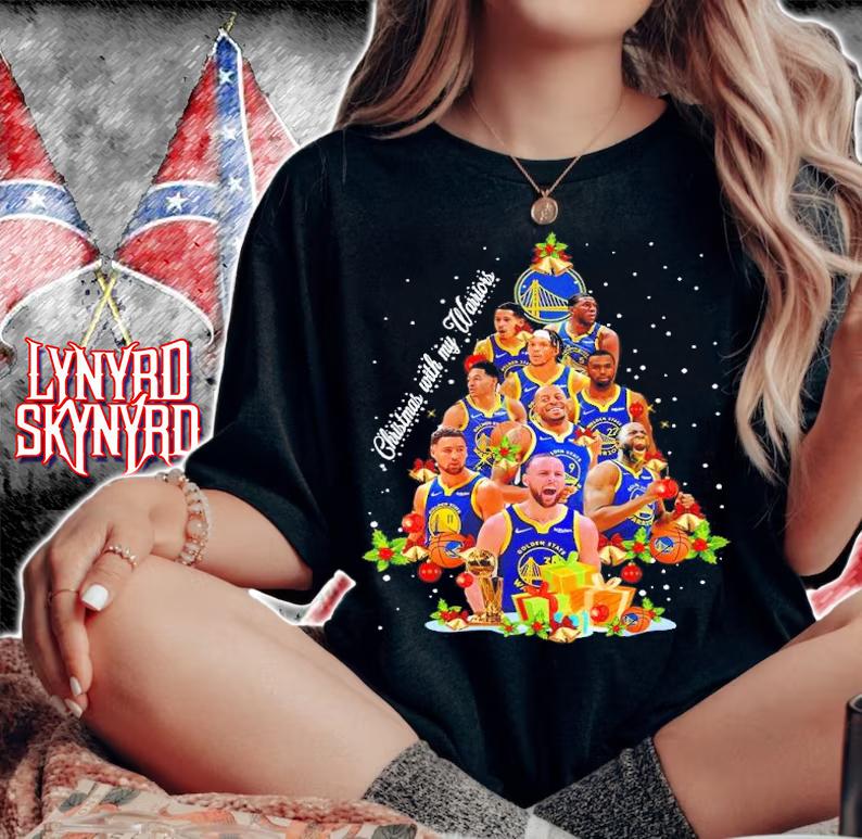 Christmas With My Golden State Warriors Christmas Tree Shirt woman shirt