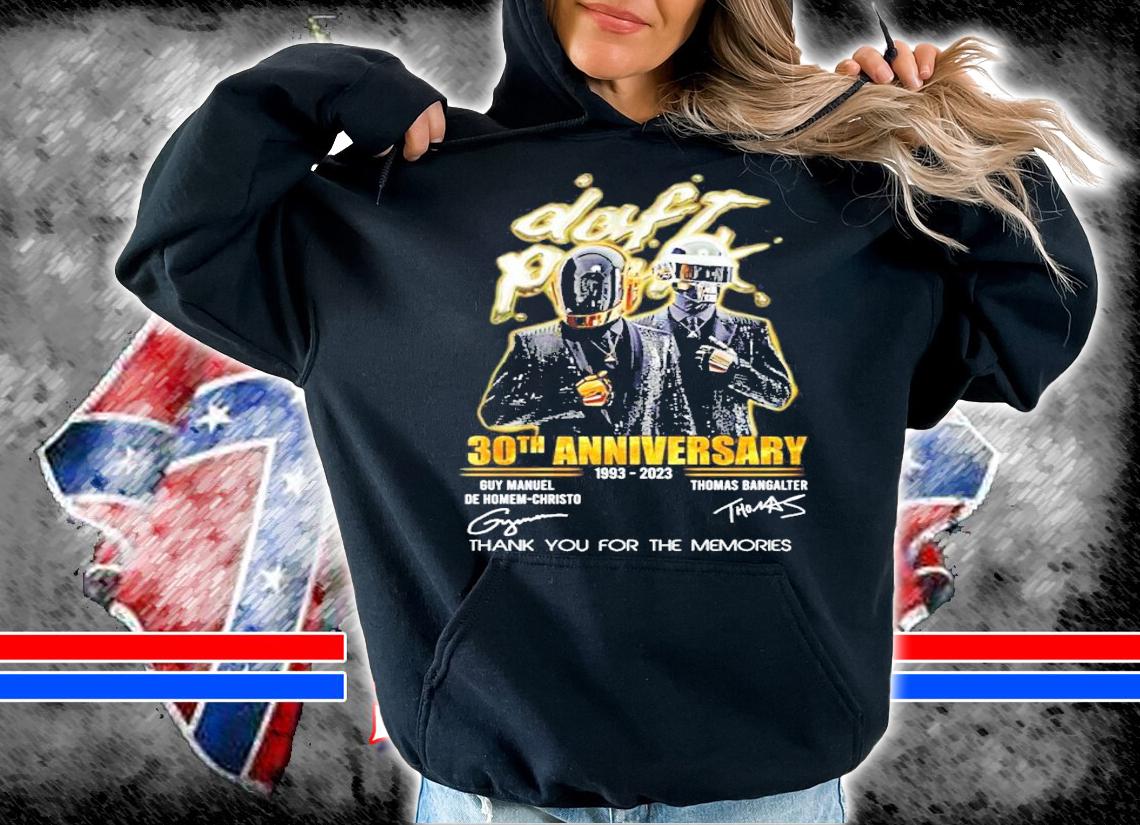Daft Punk 30th Anniversary 1993-2023 Signatures Thank You For The Memories Shirt hoodie