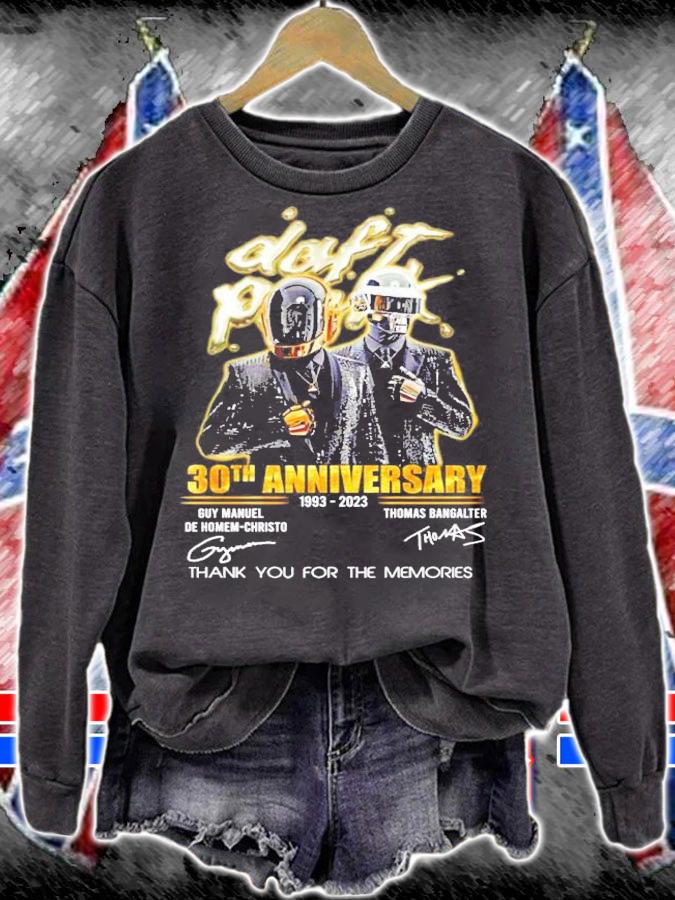 Daft Punk 30th Anniversary 1993-2023 Signatures Thank You For The Memories Shirt sweatshirt