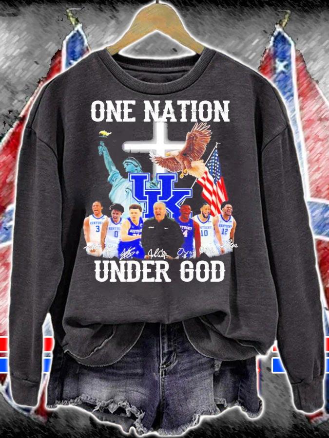 Kentucky Wildcats one nation under god signatures shirt