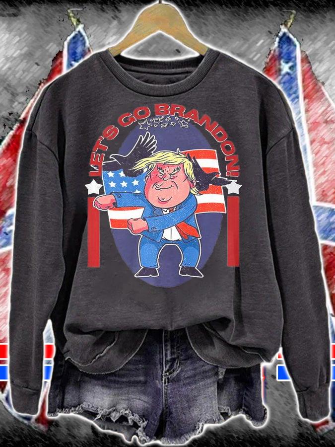 Let's Go Brandon Dabbing Trump Pro American Flag Anti Biden T-Shirt sweatshirt