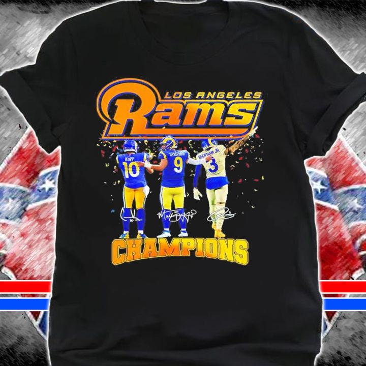 Los Angeles Rams Champions Cooper Kupp Vs Matthew Stafford And Odell Beckham Jr. Signatures Shirt