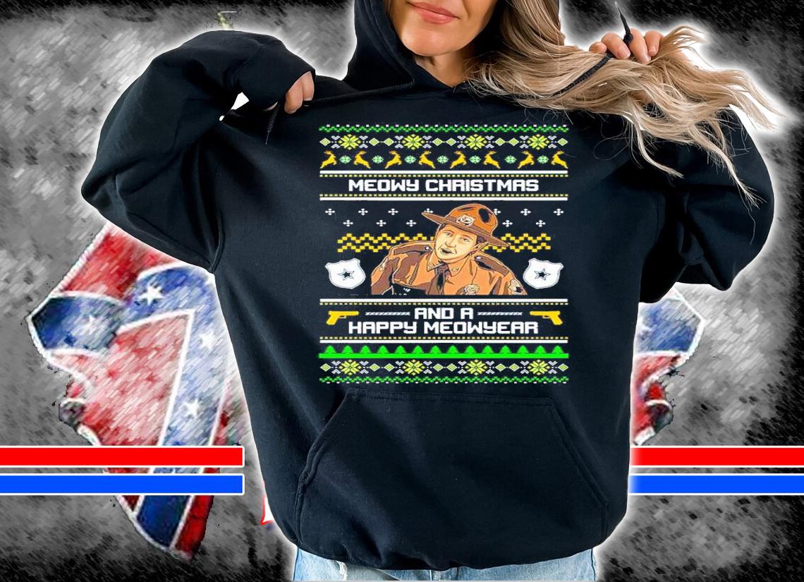 Meowy Christmas And A Happy Meowyear Ugly Christmas Shirt hoodie