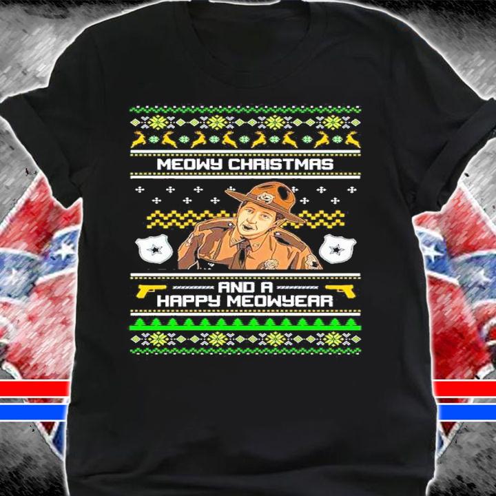 Meowy Christmas And A Happy Meowyear Ugly Christmas Shirt shirt