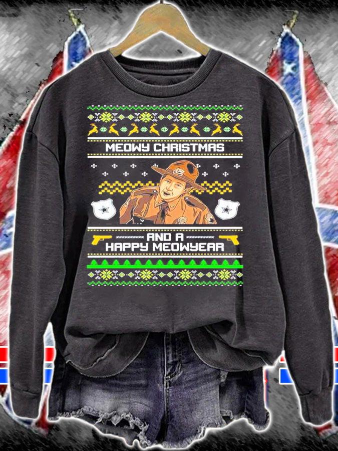 Meowy Christmas And A Happy Meowyear Ugly Christmas Shirt sweatshirt