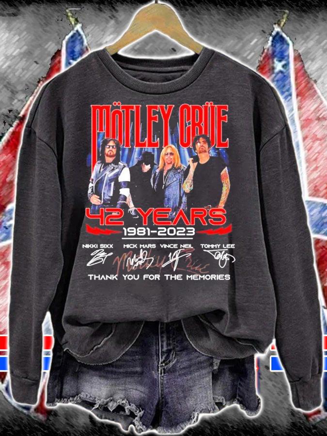 Motley Crue Band 42 Years 1981-2023 Signatures Thank You For The Memories Shirt
