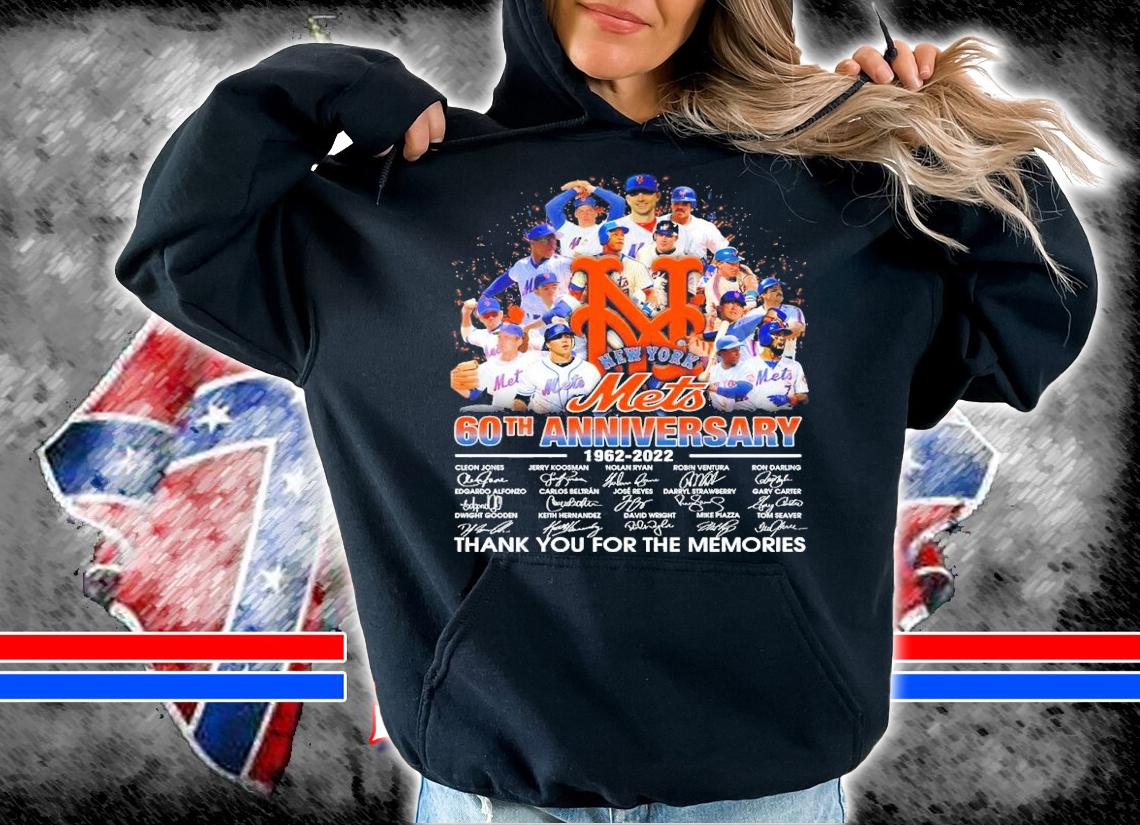 New York Mets 60th Anniversary 1962-2022 Signatures Thank You For The Memories Shirt