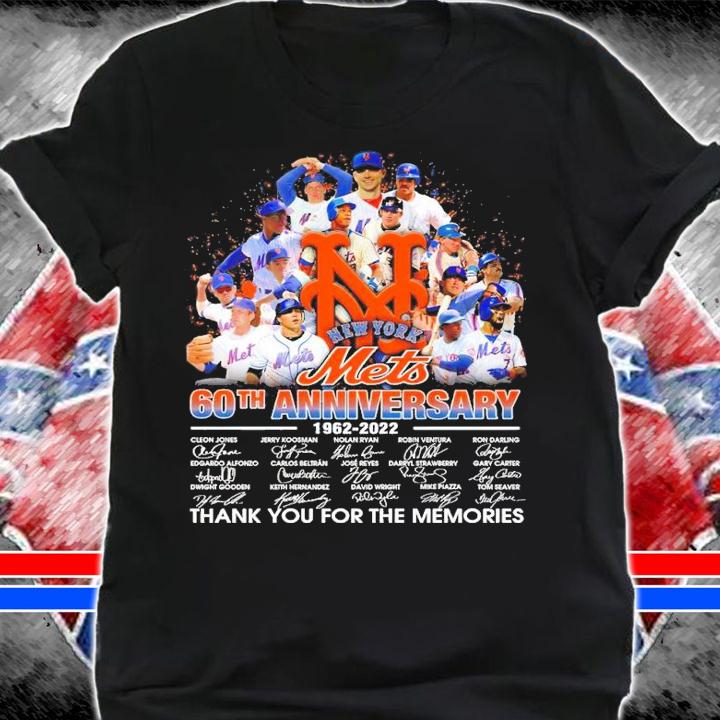 New York Mets 60th Anniversary 1962-2022 Signatures Thank You For The Memories Shirt