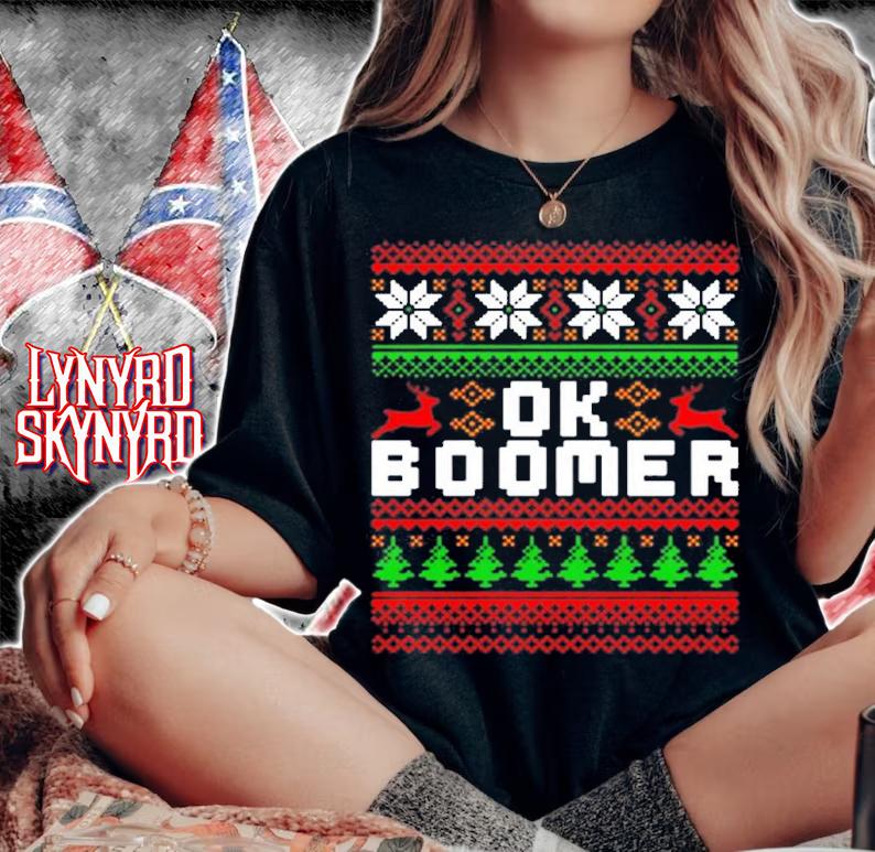 Ok Boomer Christmas Sweater Funny Baby Boomer Millennial T-Shirt woman shirt